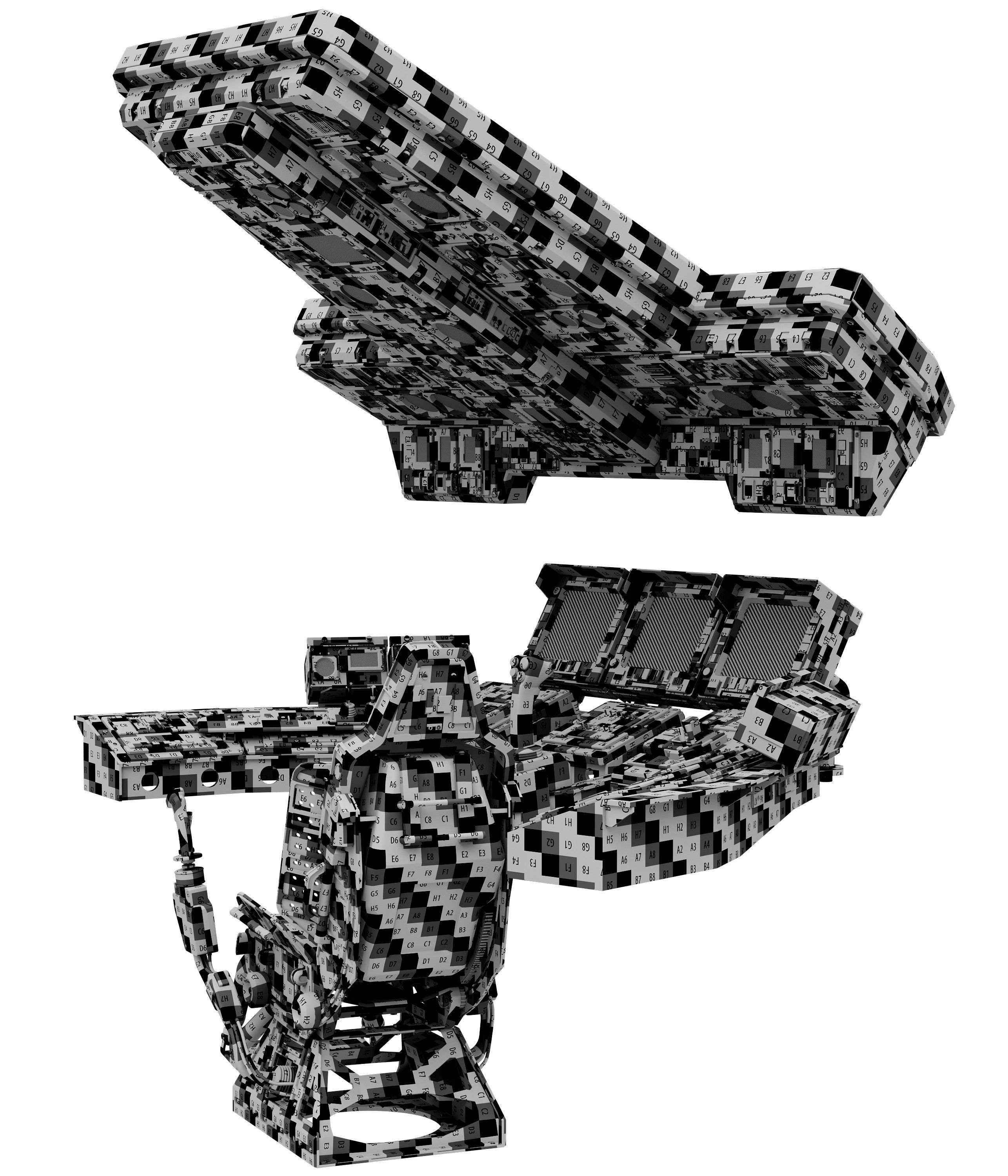 spaceship bridge interior 3D model_21