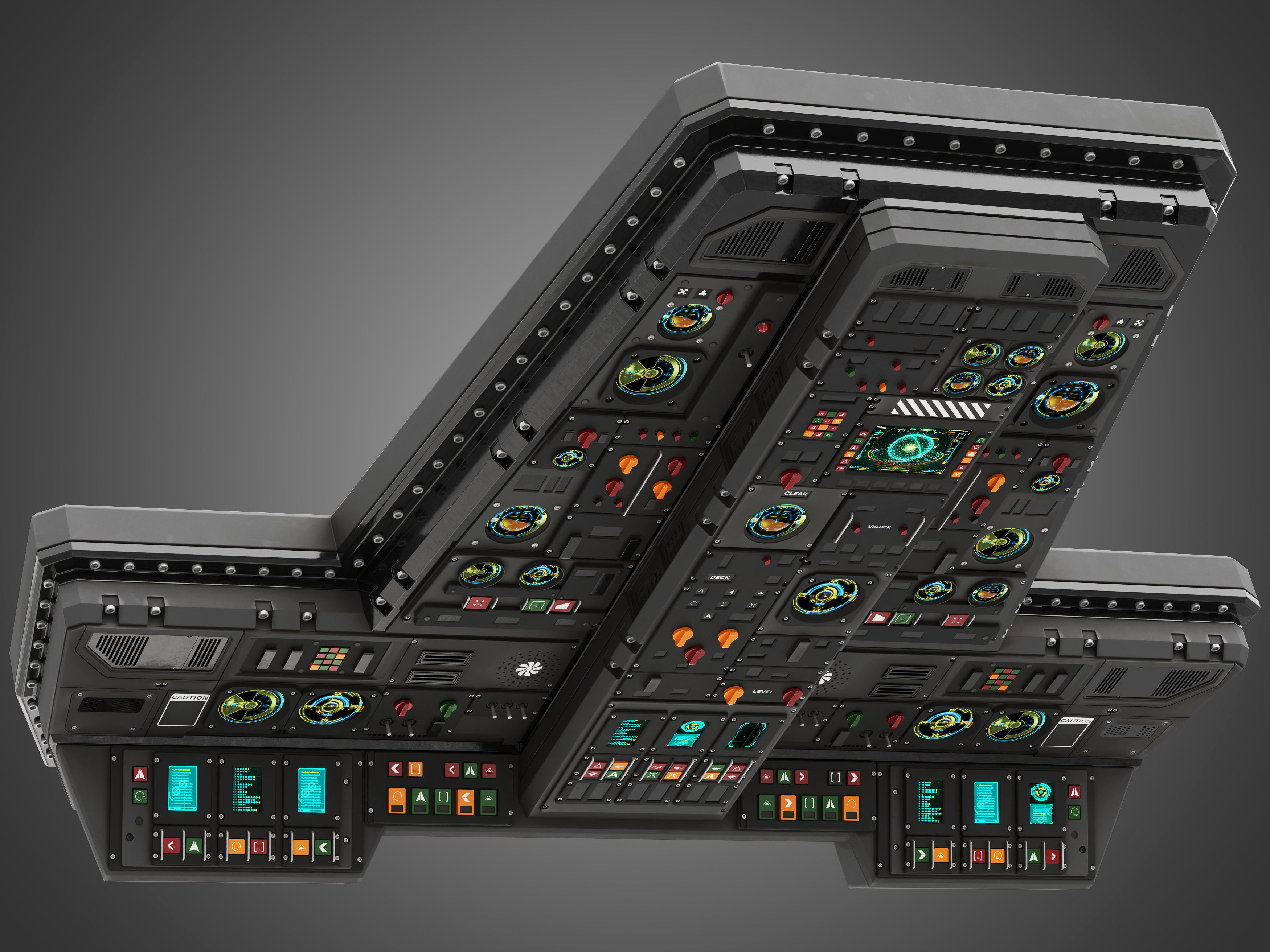 spaceship bridge interior 3D model_3