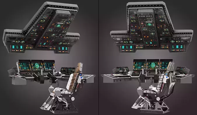 spaceship bridge interior 3D model spaceship bridge interior 3D model