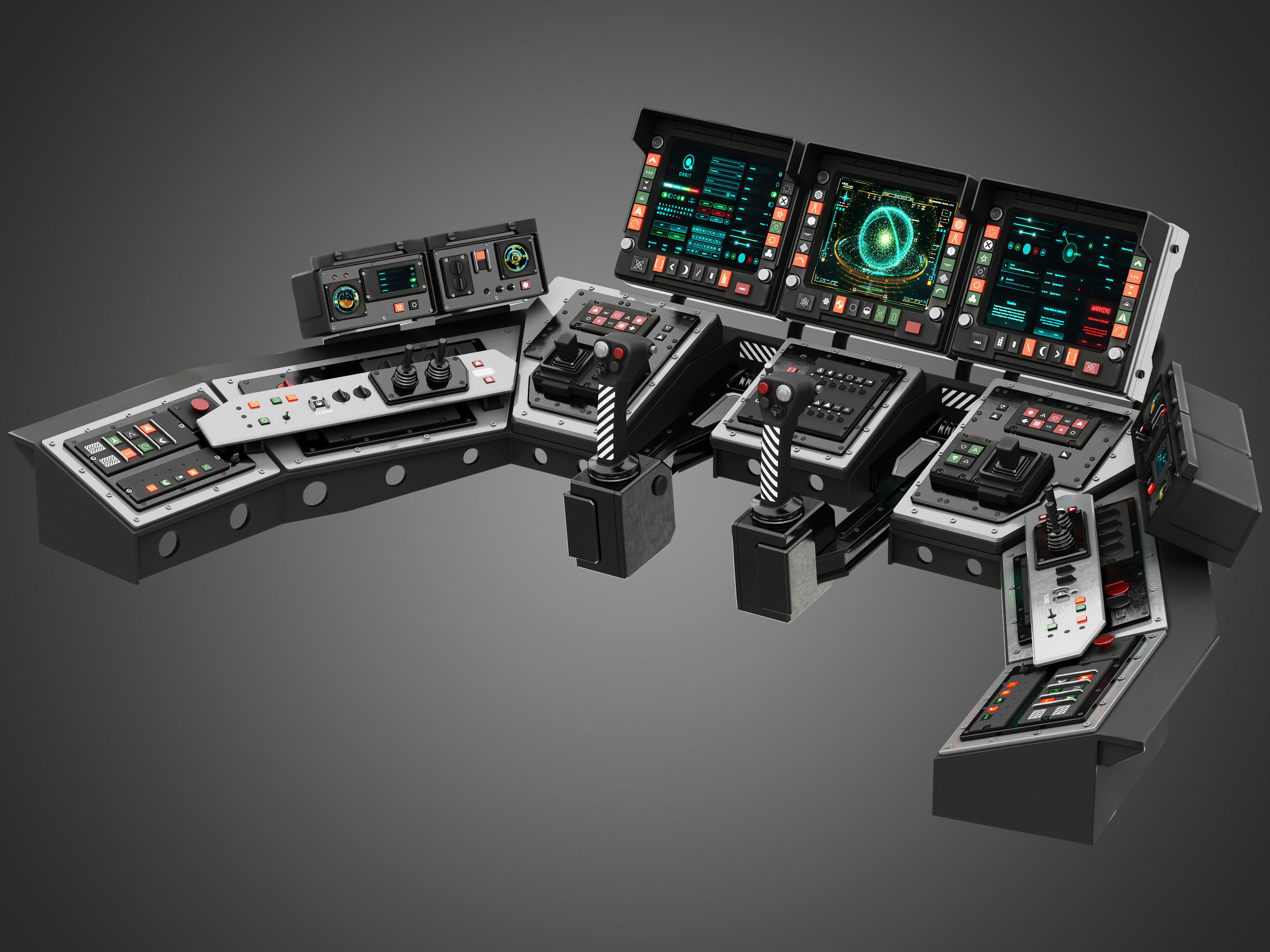 spaceship bridge interior 3D model_7