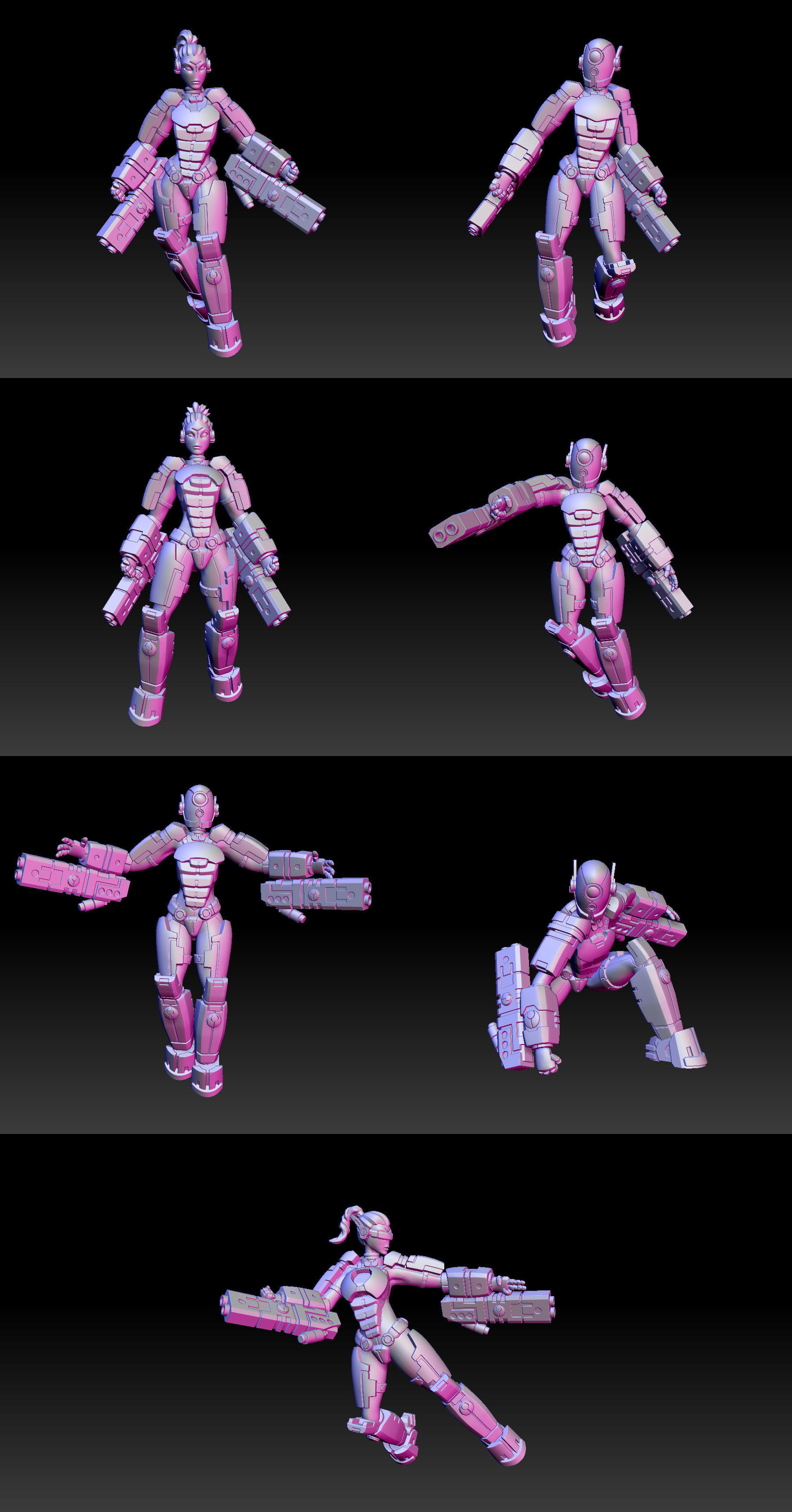 Battlesuit Space Girls 3D print model_1