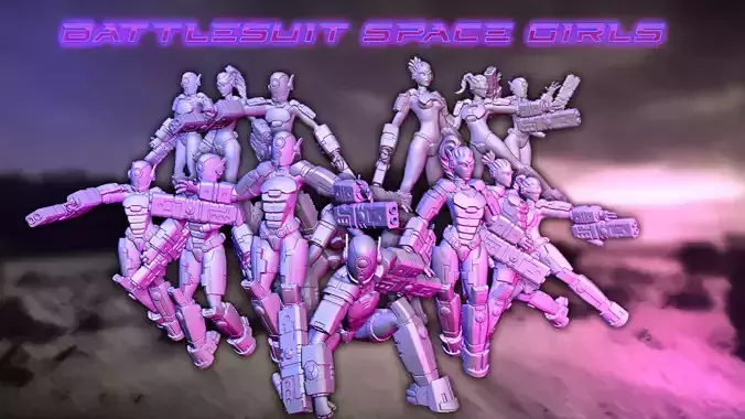 Battlesuit Space Girls 3D print model
