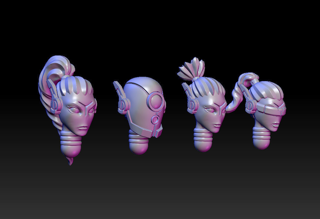 Battlesuit Space Girls 3D print model_9