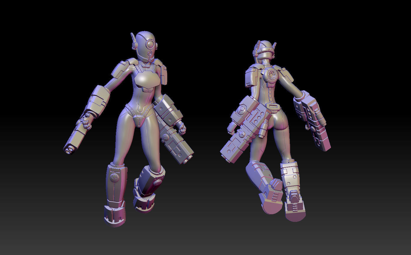 Battlesuit Space Girls 3D print model_5
