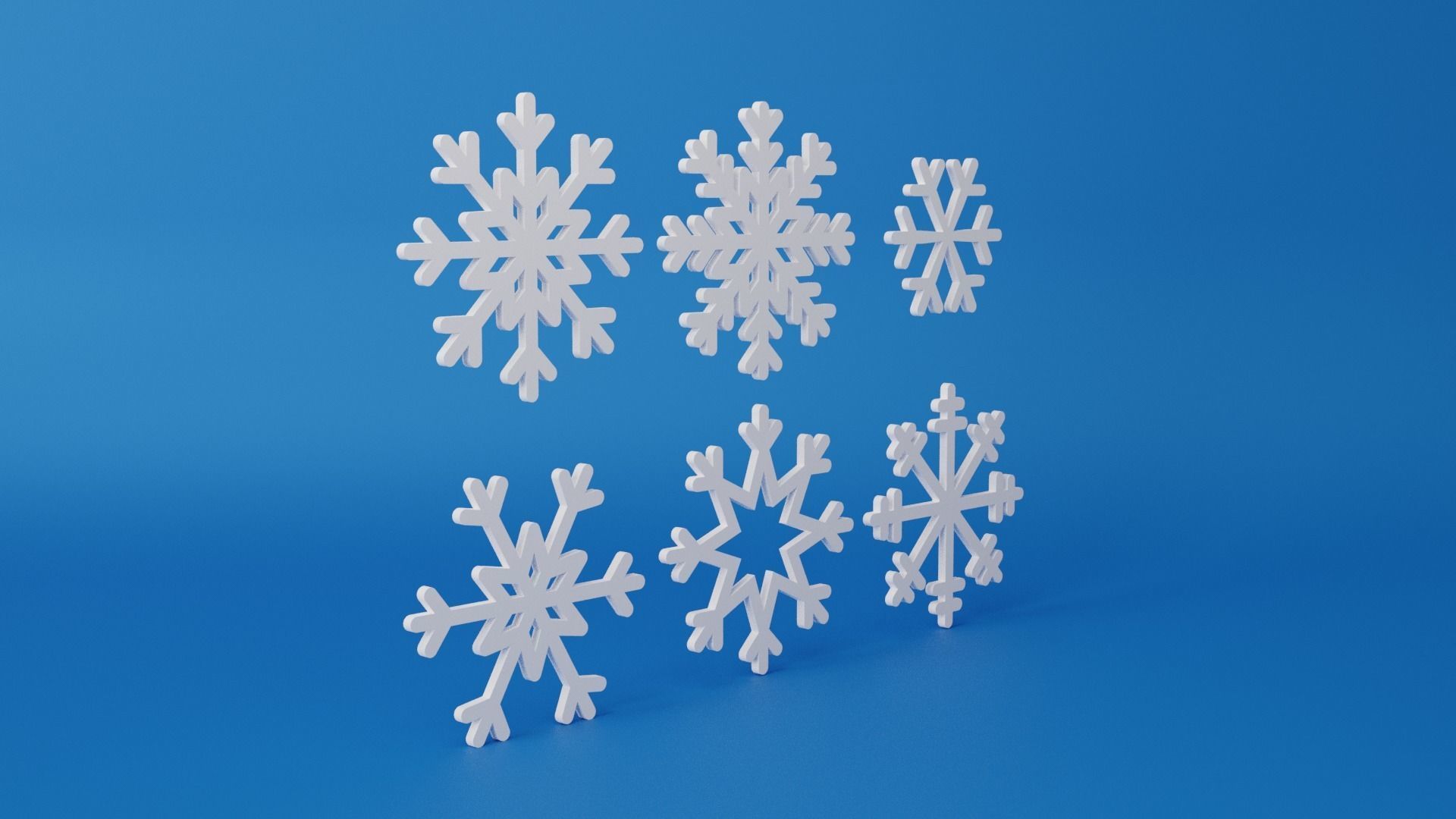 Snowflake Pack Low-poly 3D model_3