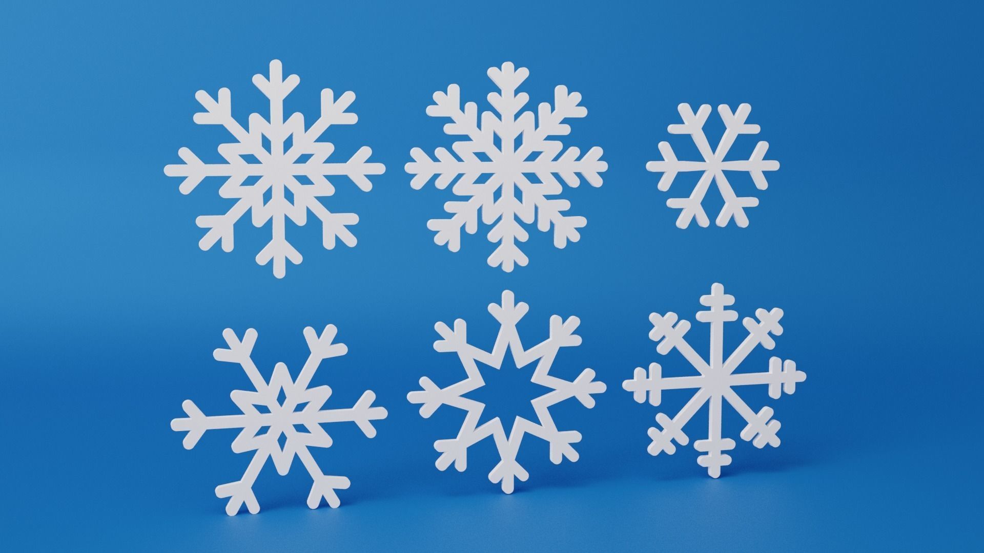 Snowflake Pack Low-poly 3D model_1