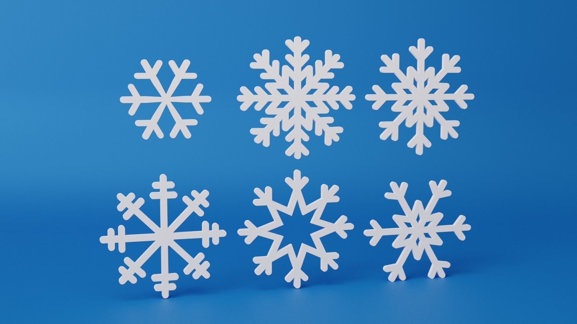 Snowflake Pack Low-poly 3D model_8