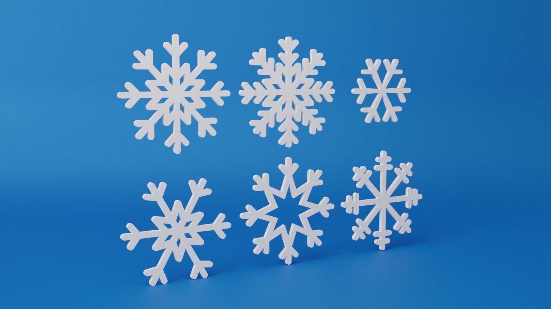 Snowflake Pack Low-poly 3D model_2