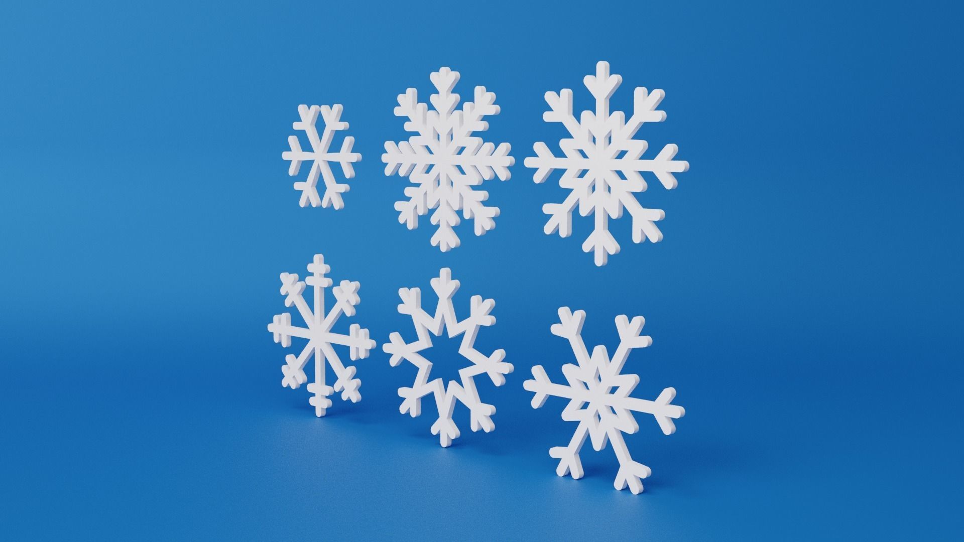 Snowflake Pack Low-poly 3D model_16