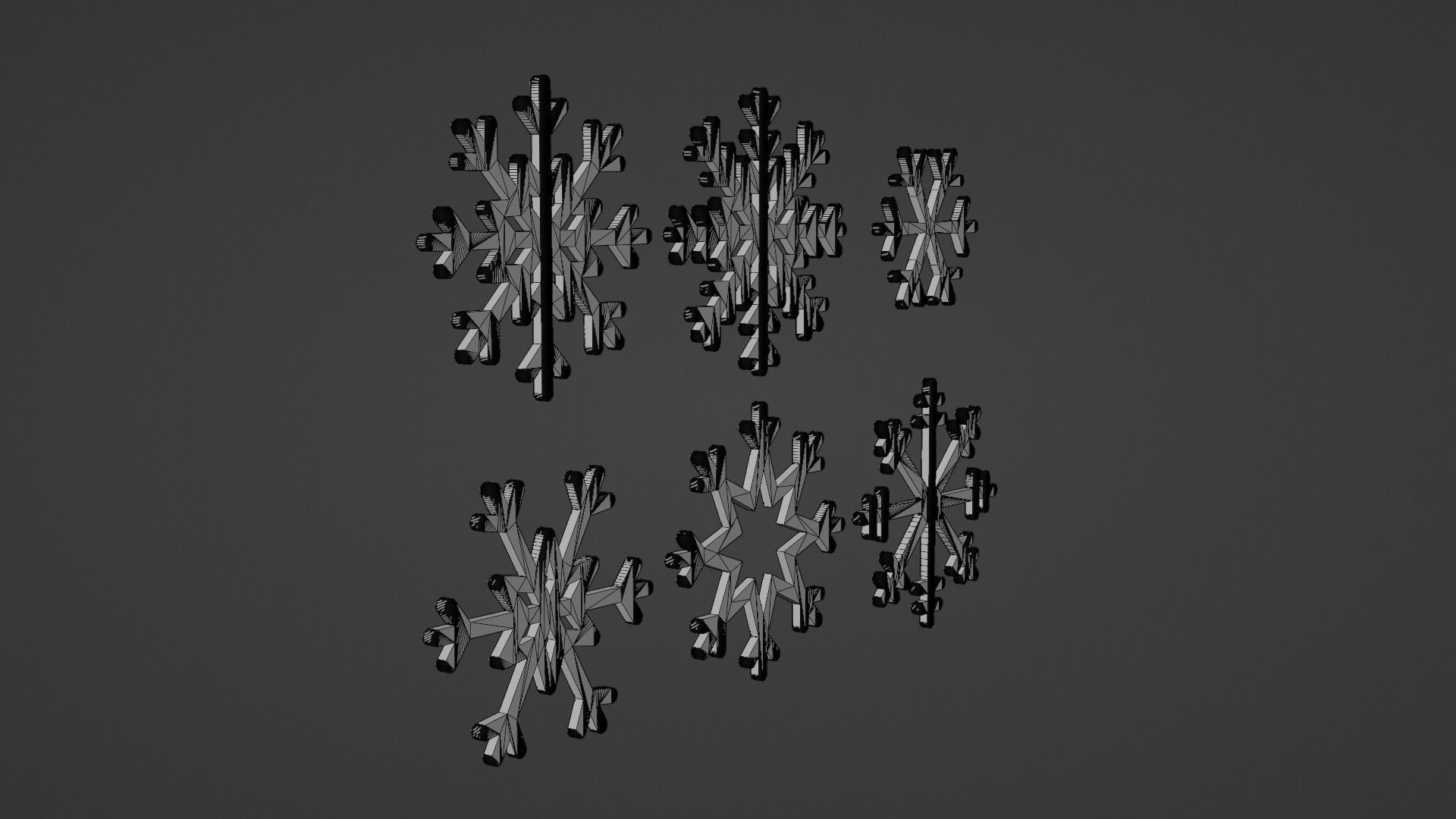Snowflake Pack Low-poly 3D model_12
