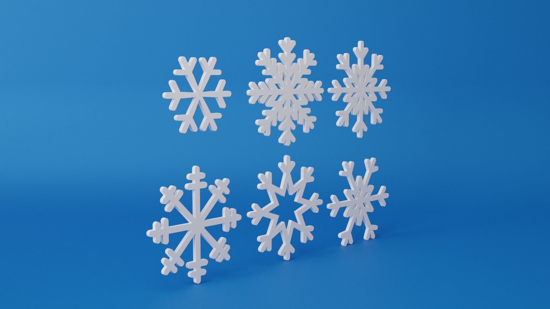 Snowflake Pack Low-poly 3D model_7