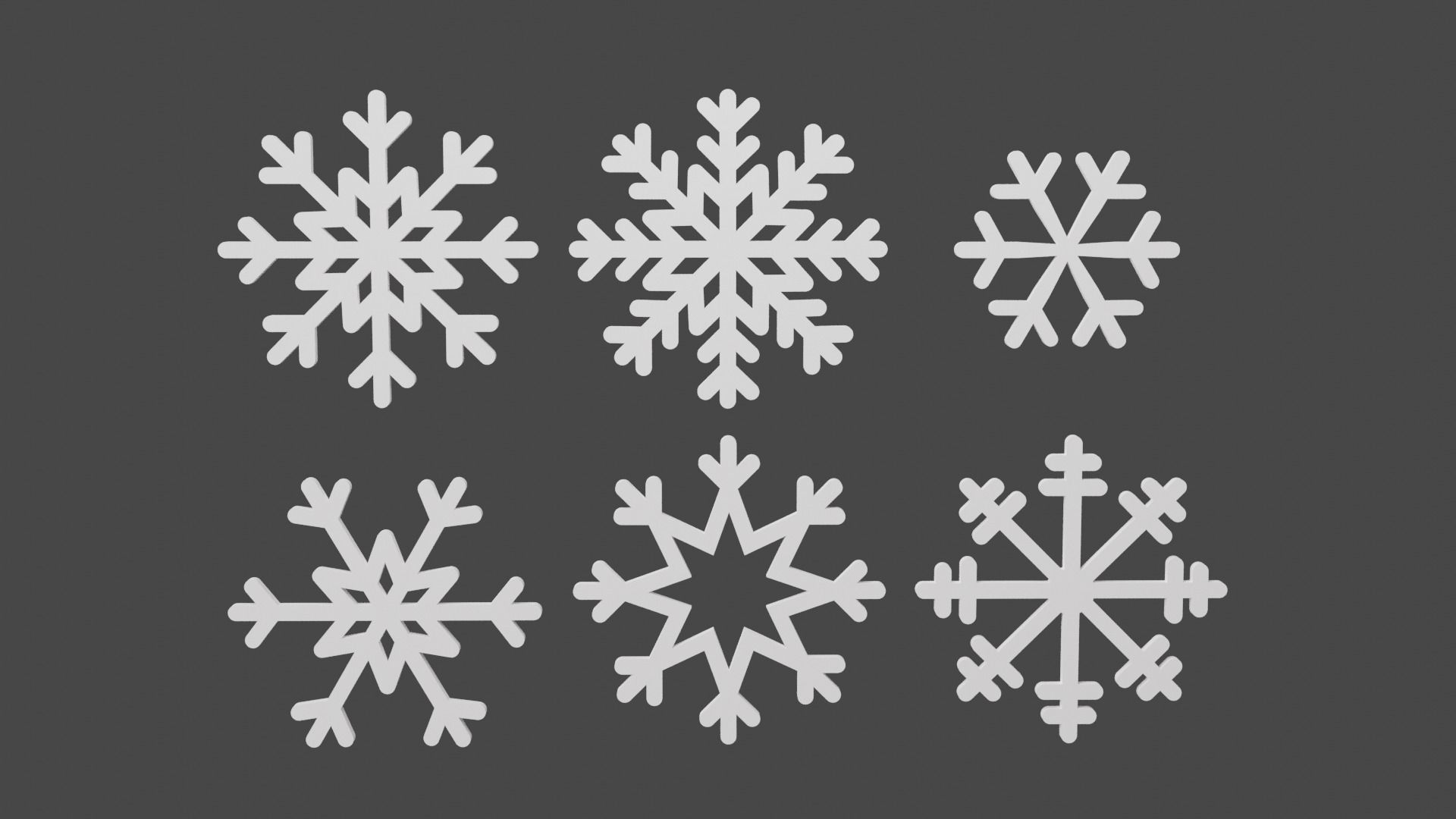 Snowflake Pack Low-poly 3D model_10