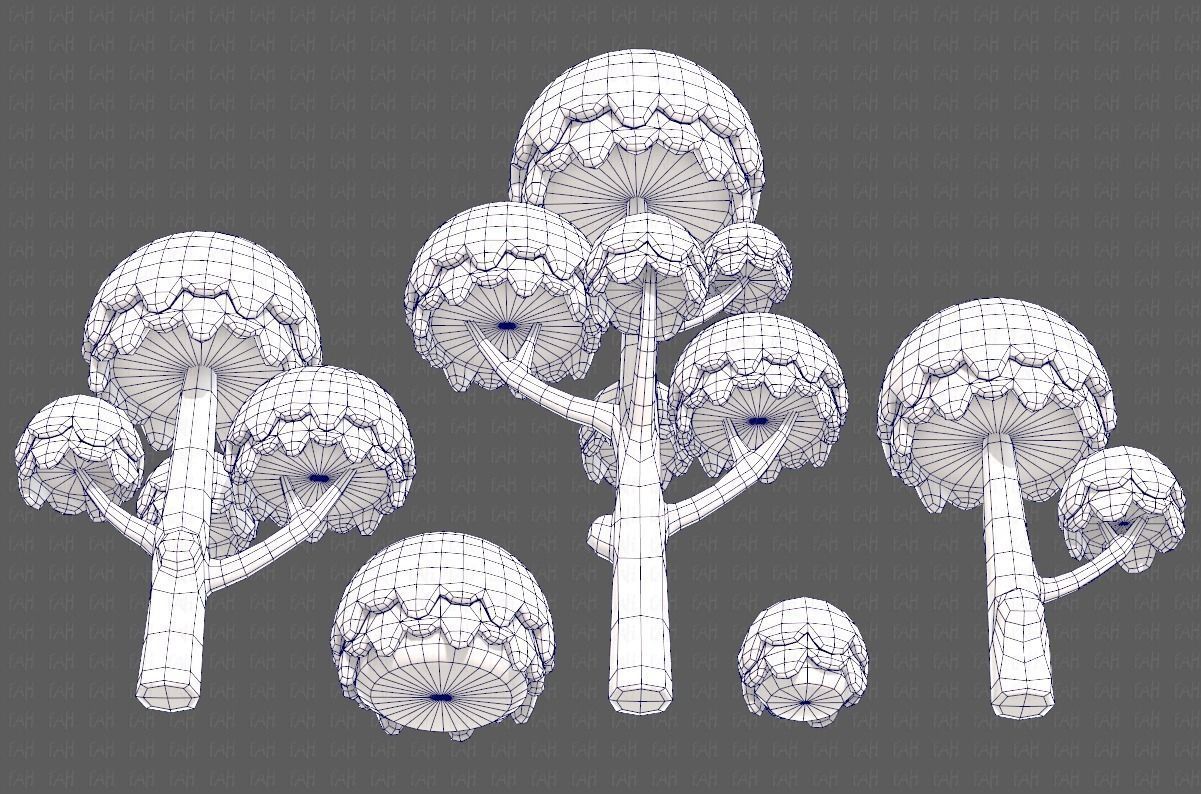 Trees Cartoon V20 Low-poly 3D model_40