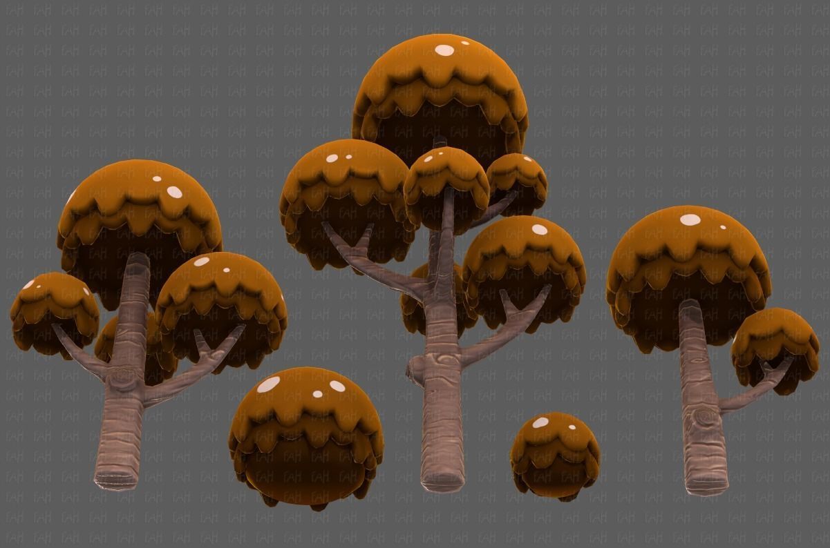 Trees Cartoon V20 Low-poly 3D model_39
