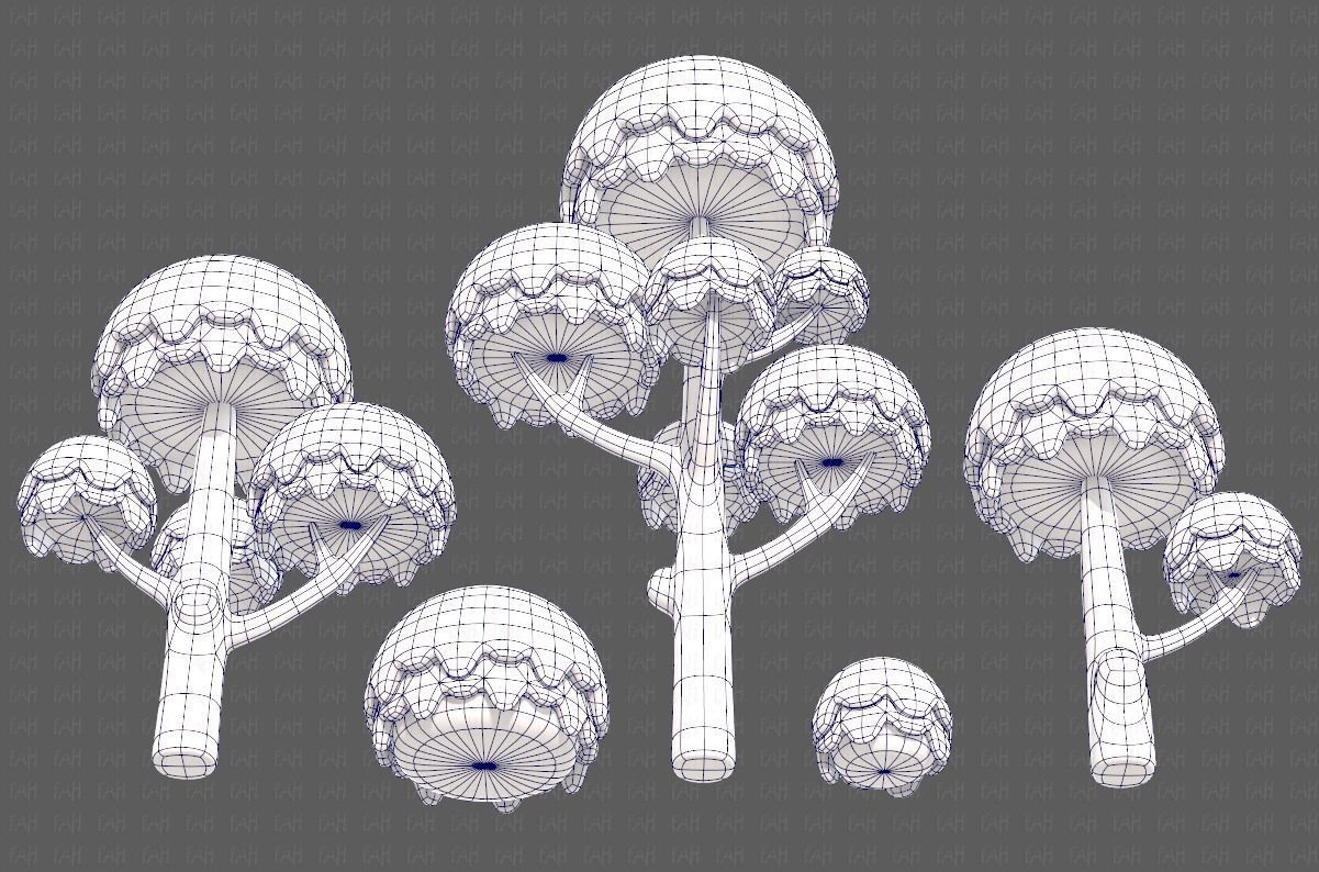 Trees Cartoon V20 Low-poly 3D model_38