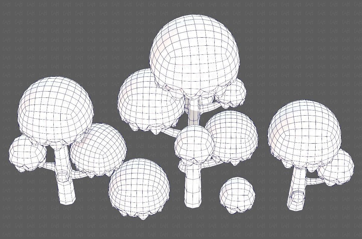 Trees Cartoon V20 Low-poly 3D model_36