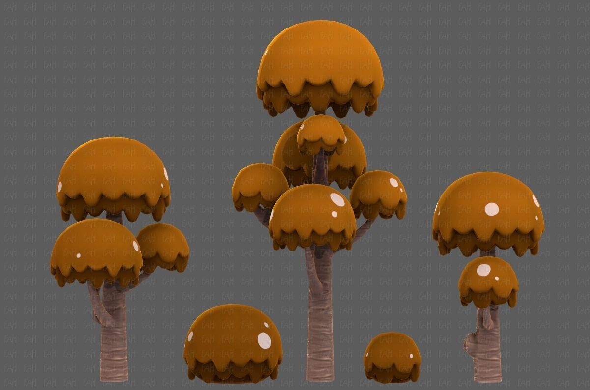 Trees Cartoon V20 Low-poly 3D model_23