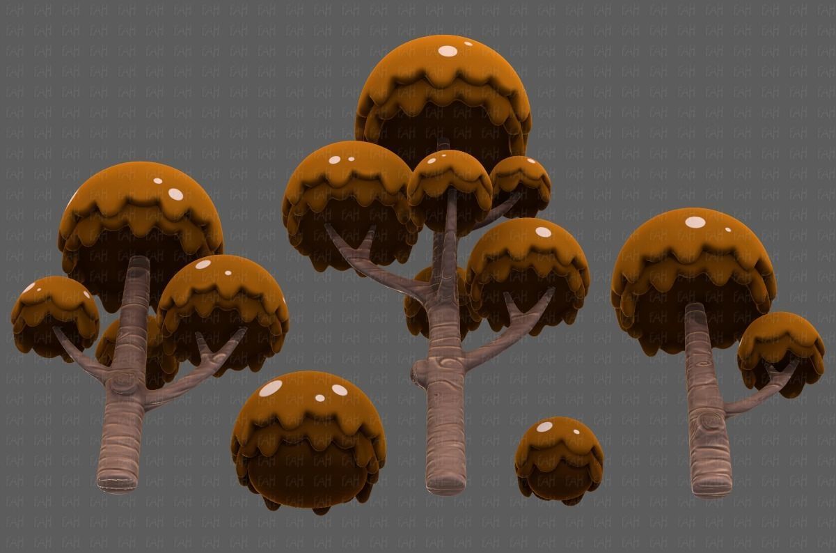 Trees Cartoon V20 Low-poly 3D model_37