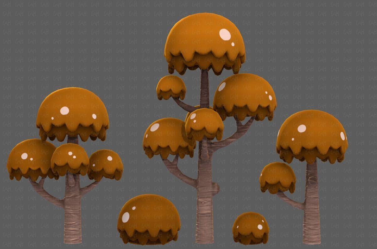 Trees Cartoon V20 Low-poly 3D model_21