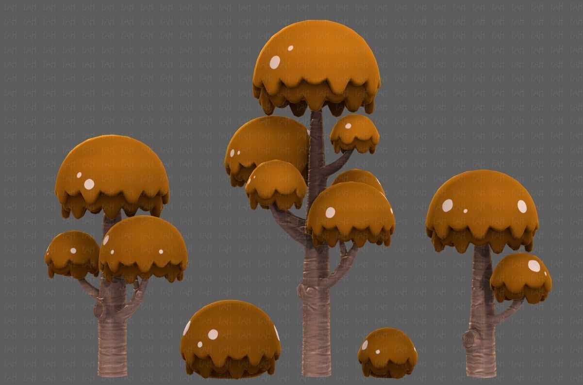 Trees Cartoon V20 Low-poly 3D model_24