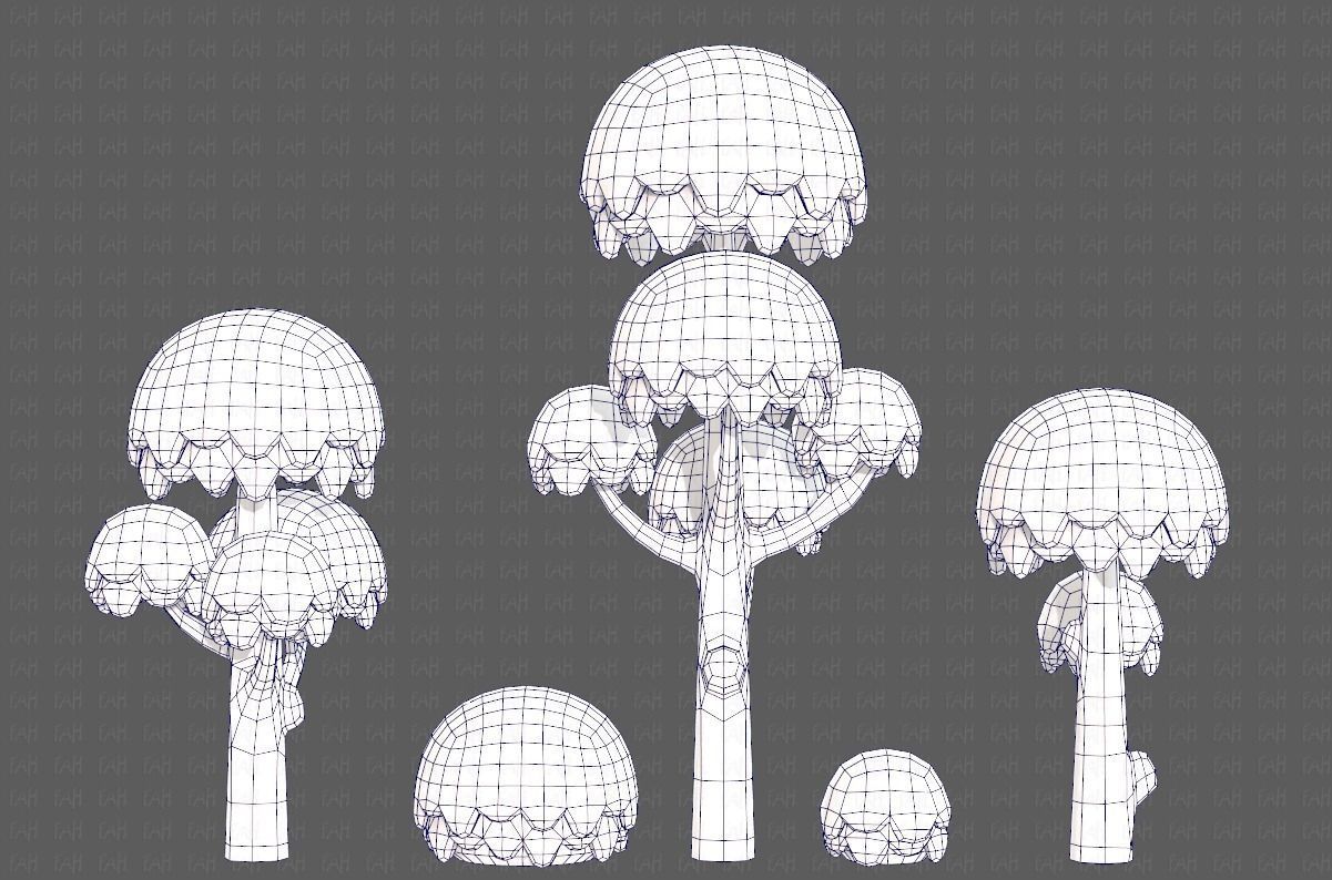 Trees Cartoon V20 Low-poly 3D model_26