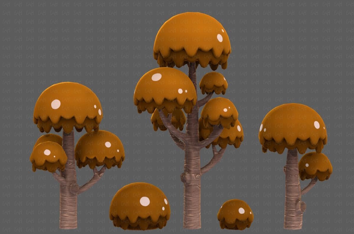 Trees Cartoon V20 Low-poly 3D model_18