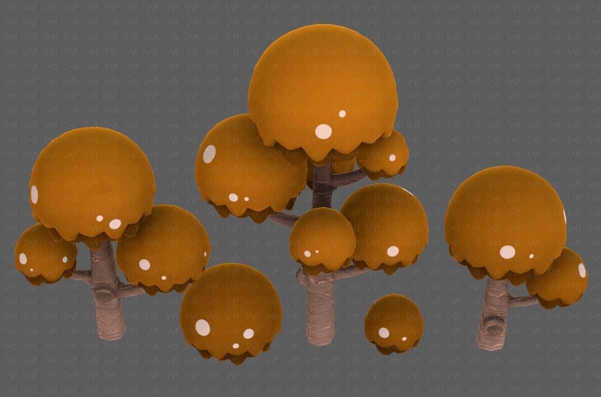 Trees Cartoon V20 Low-poly 3D model_35