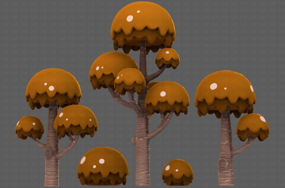 Trees Cartoon V20 Low-poly 3D model_43