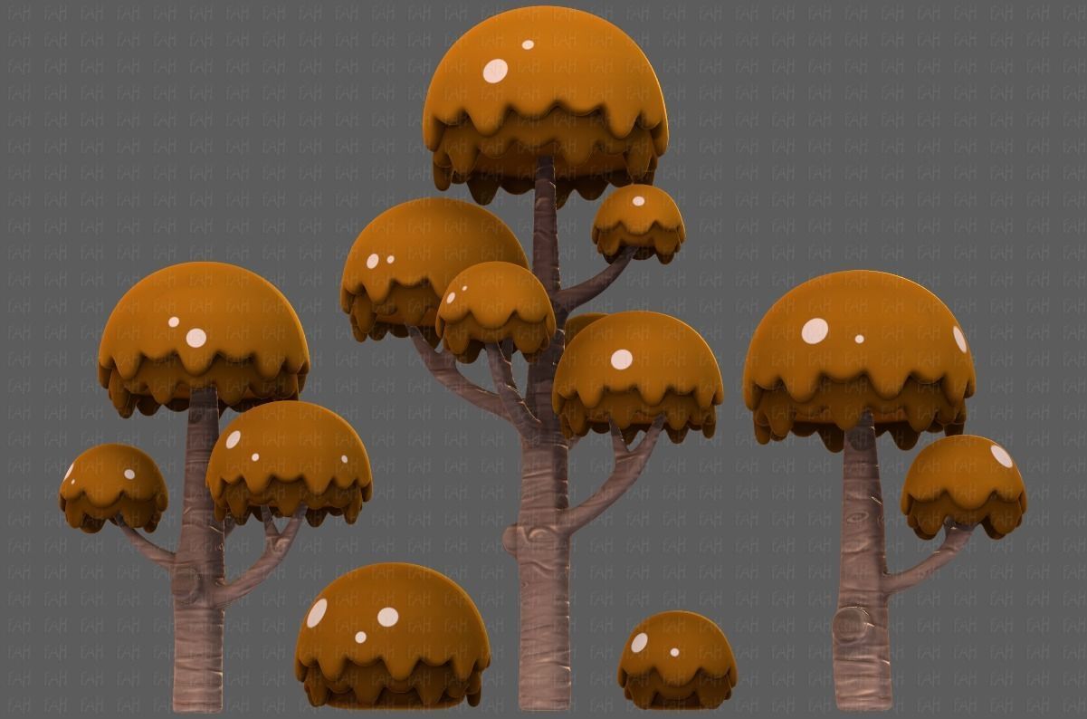 Trees Cartoon V20 Low-poly 3D model_41