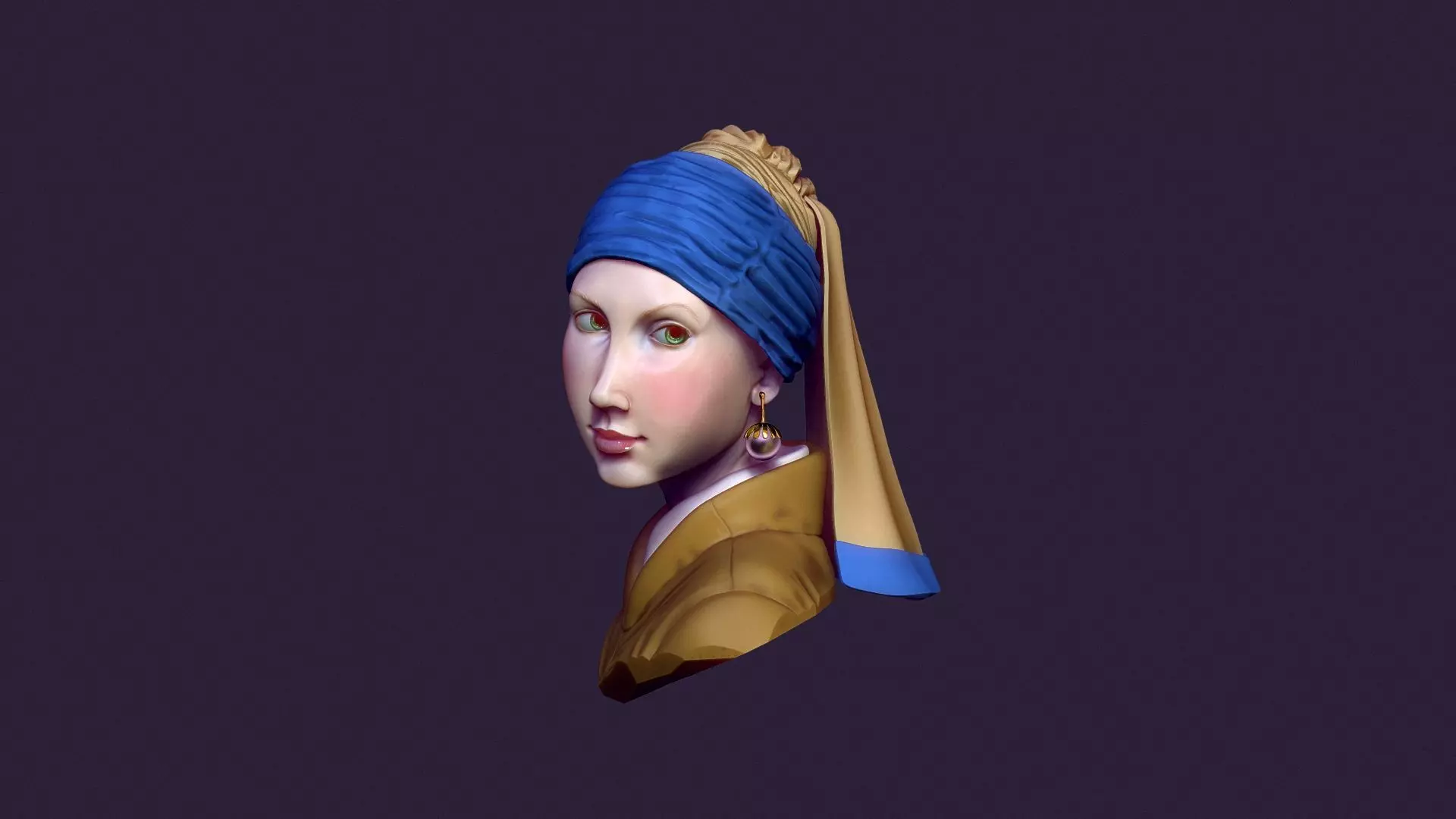 Girl with a pearl earring 3D print model