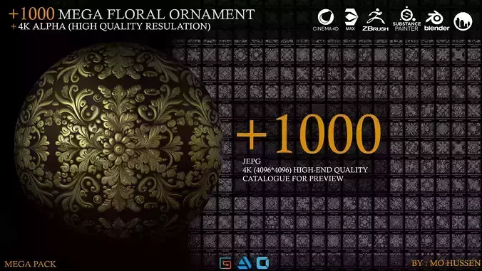 Floral-Ornament-Mega-Vol1 gold ornate sphere