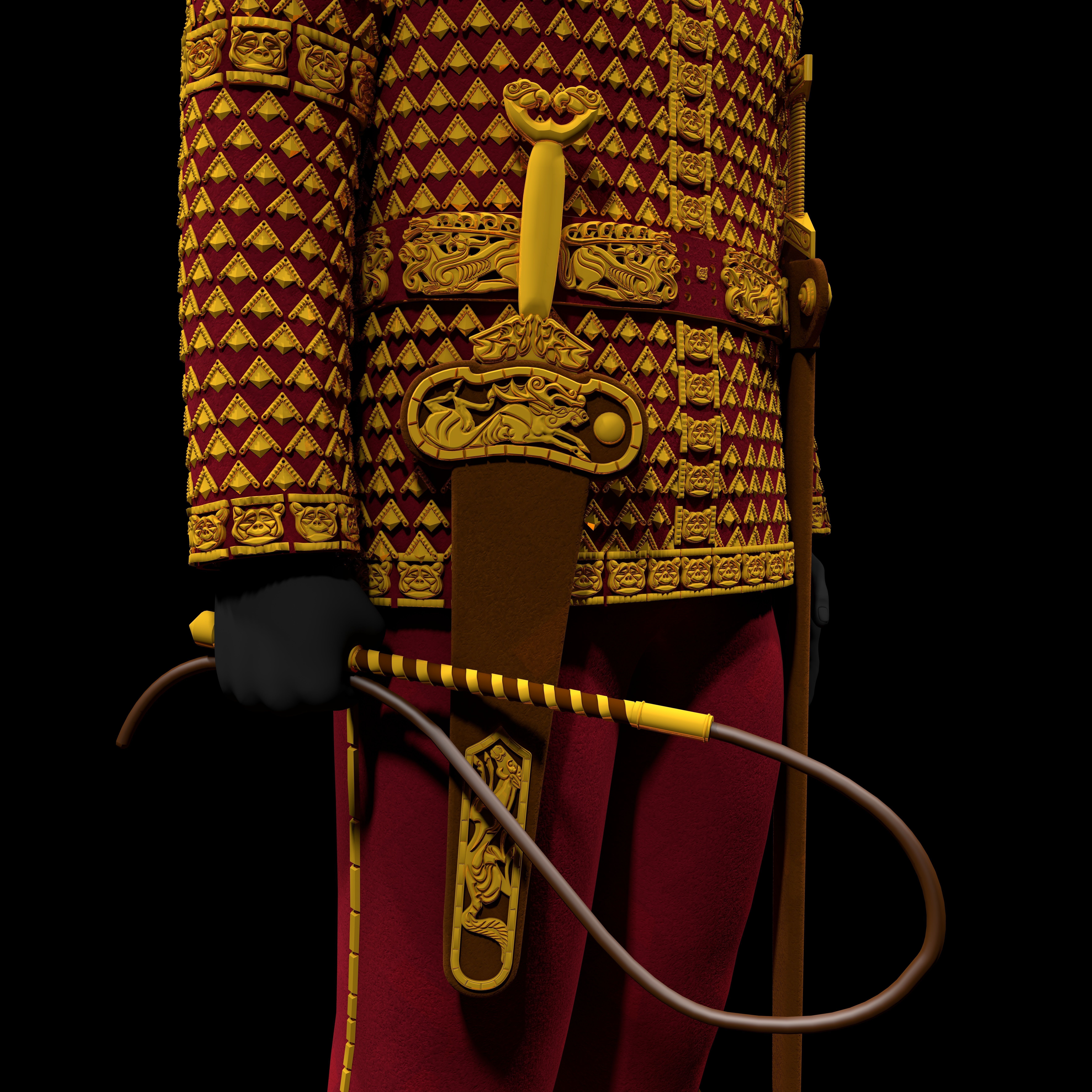 Golden Man Kazakhstan 3D model_3