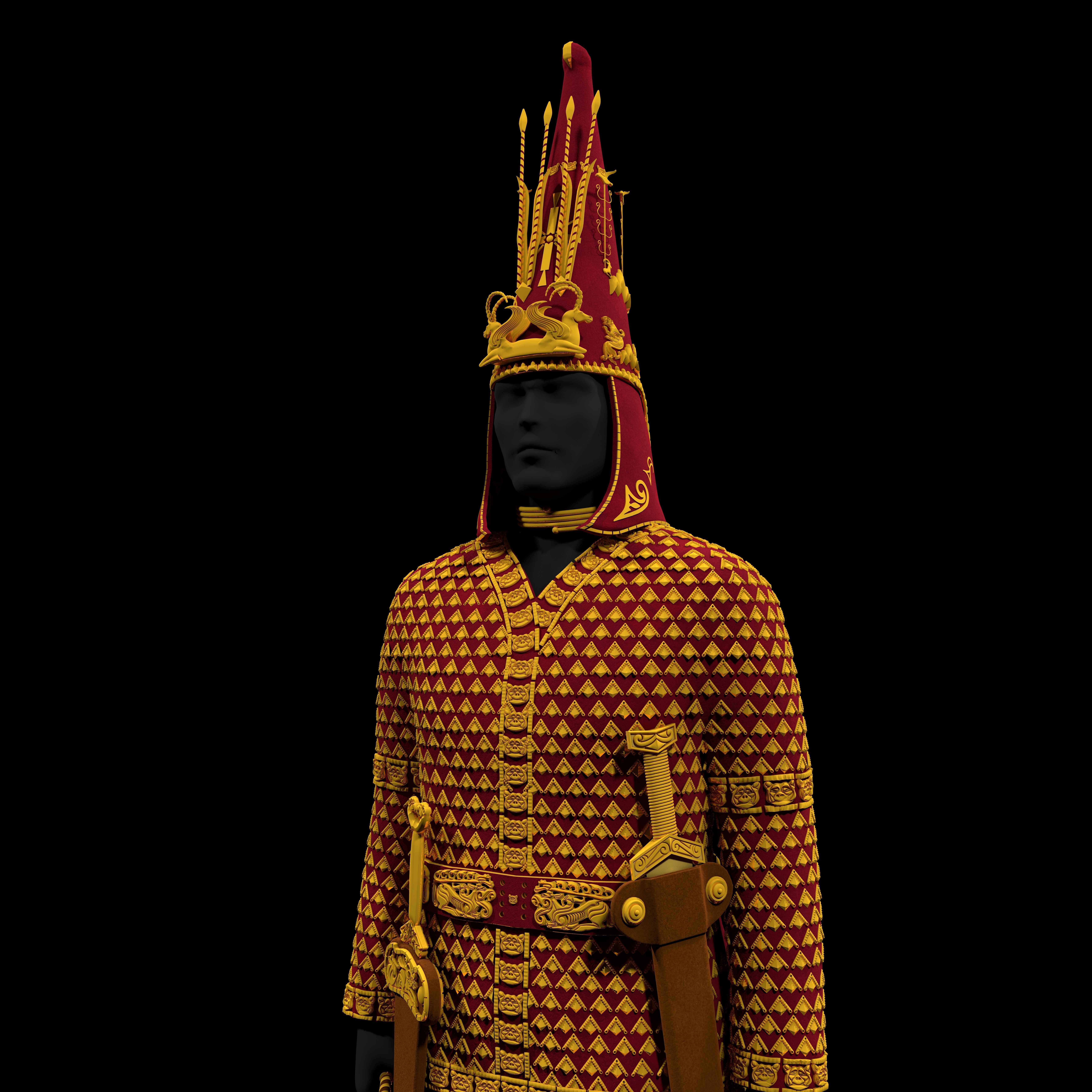 Golden Man Kazakhstan 3D model_1