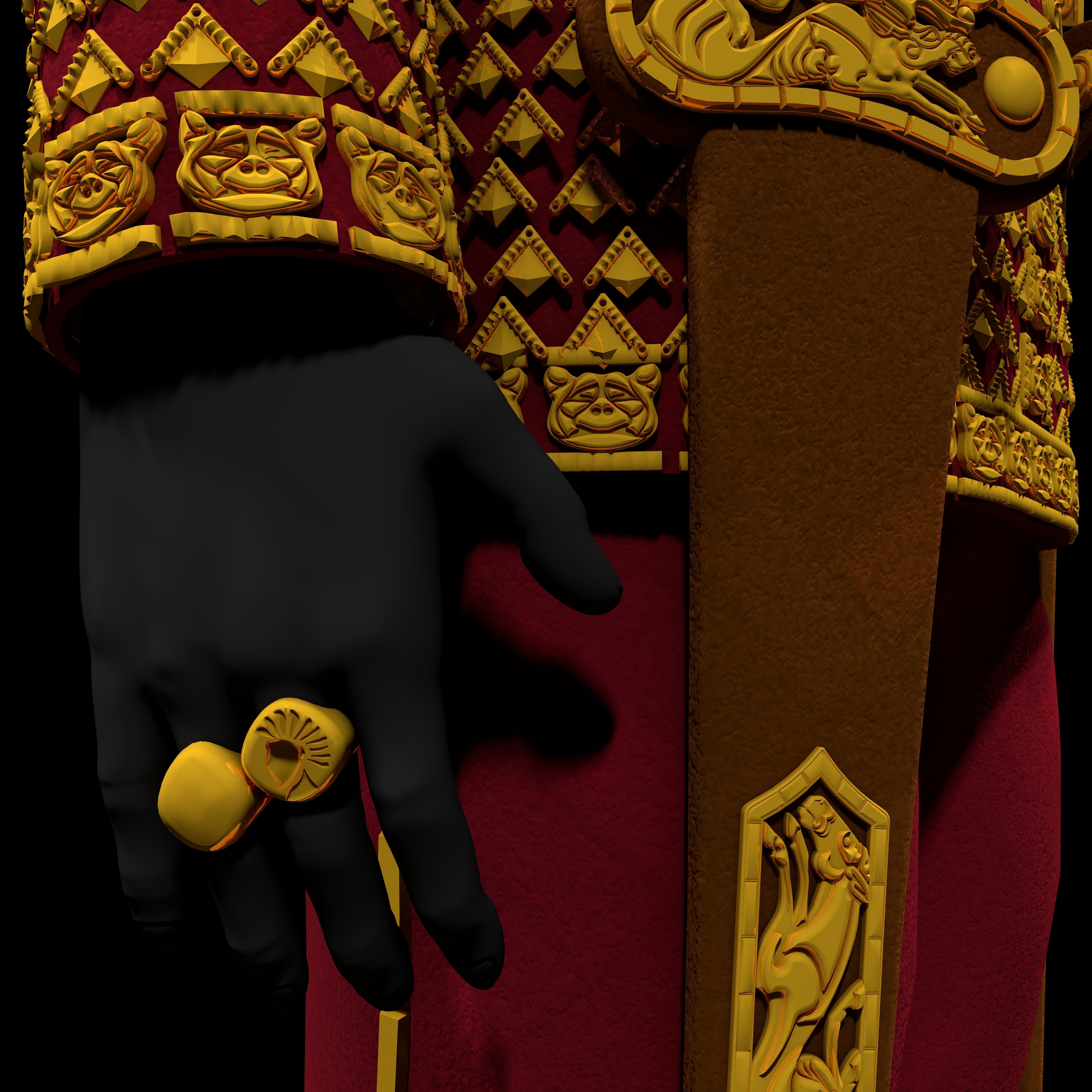 Golden Man Kazakhstan 3D model_2