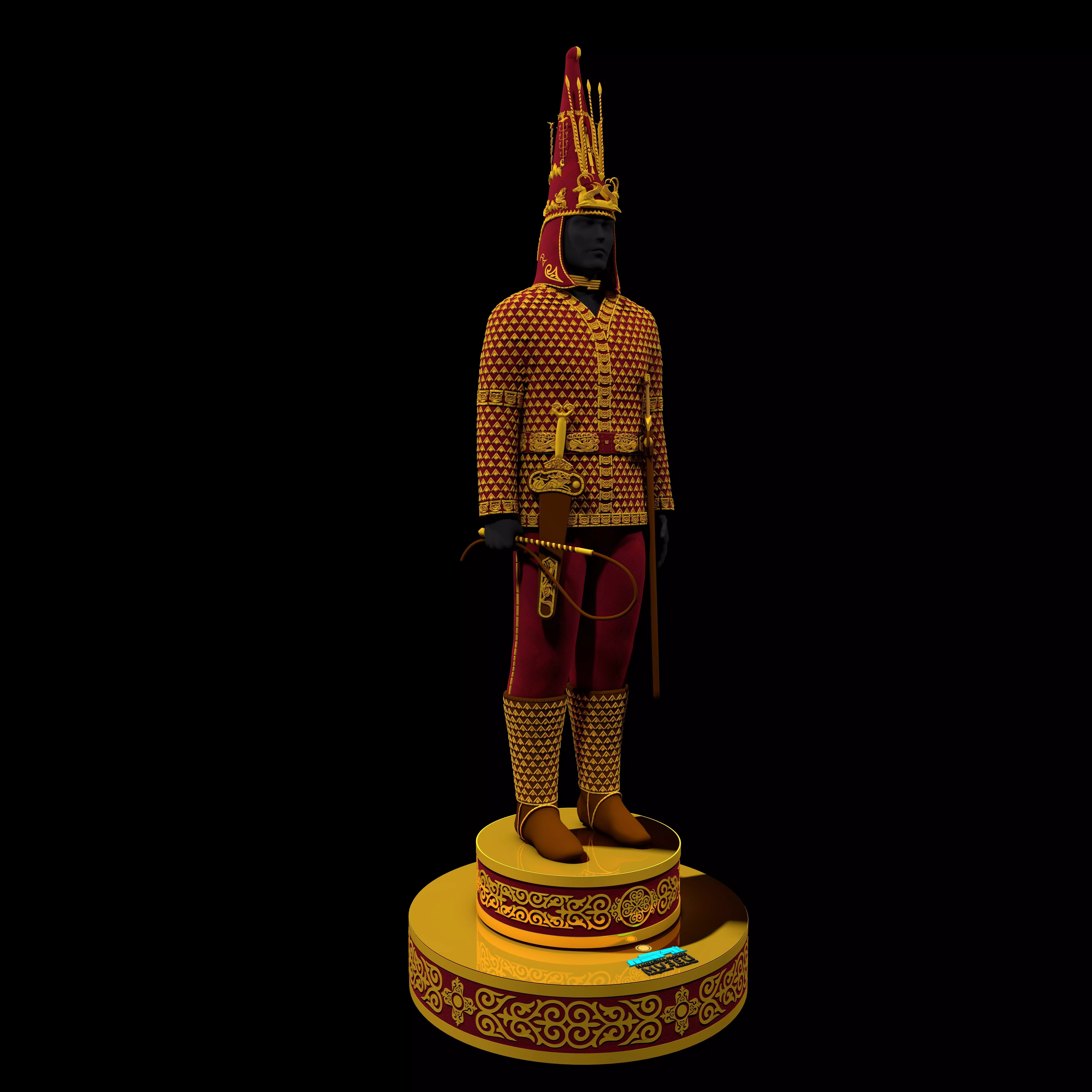 Golden Man Kazakhstan 3D model_0