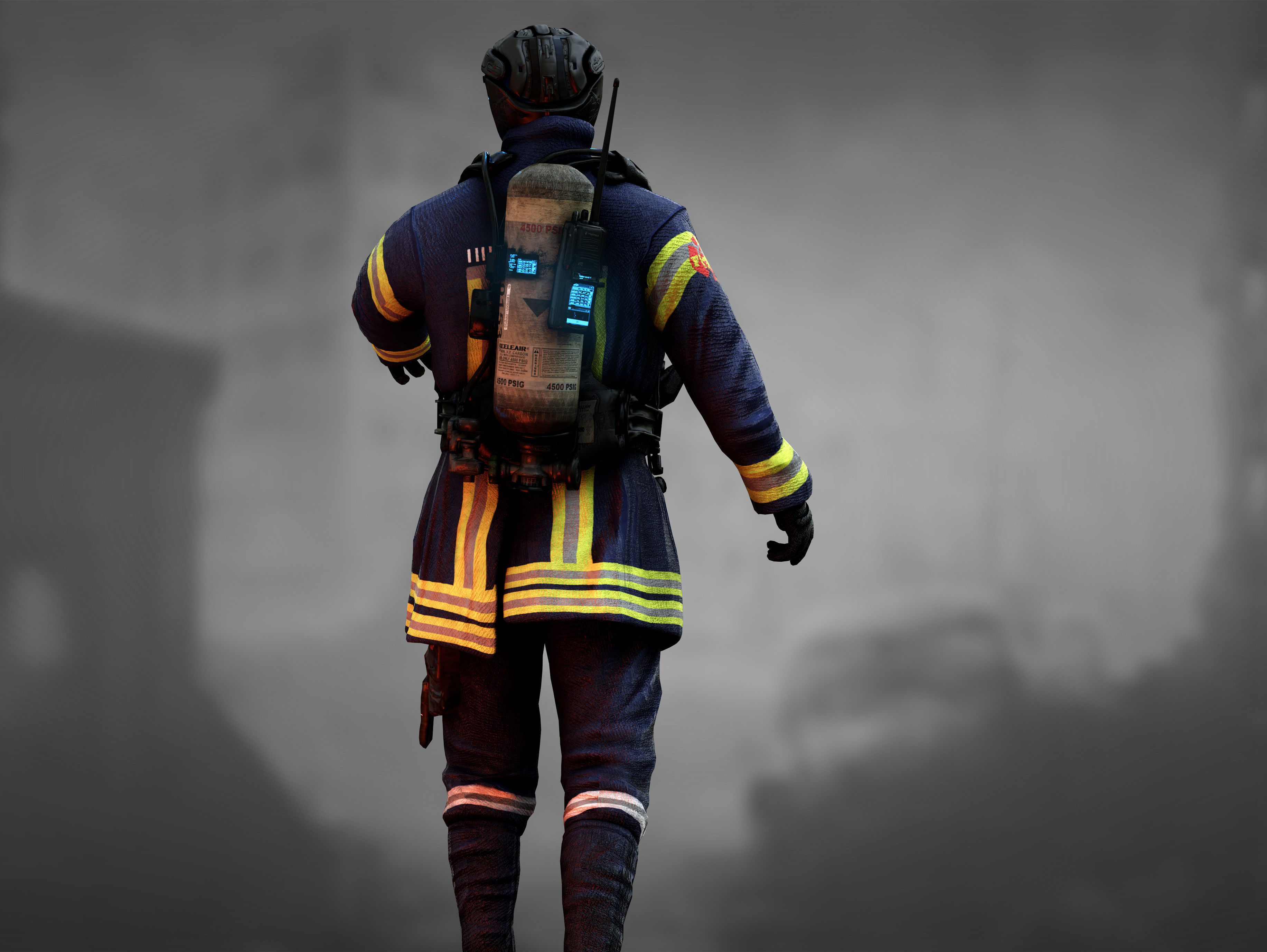 Sci Fi Firefighter Low-poly 3D model_9