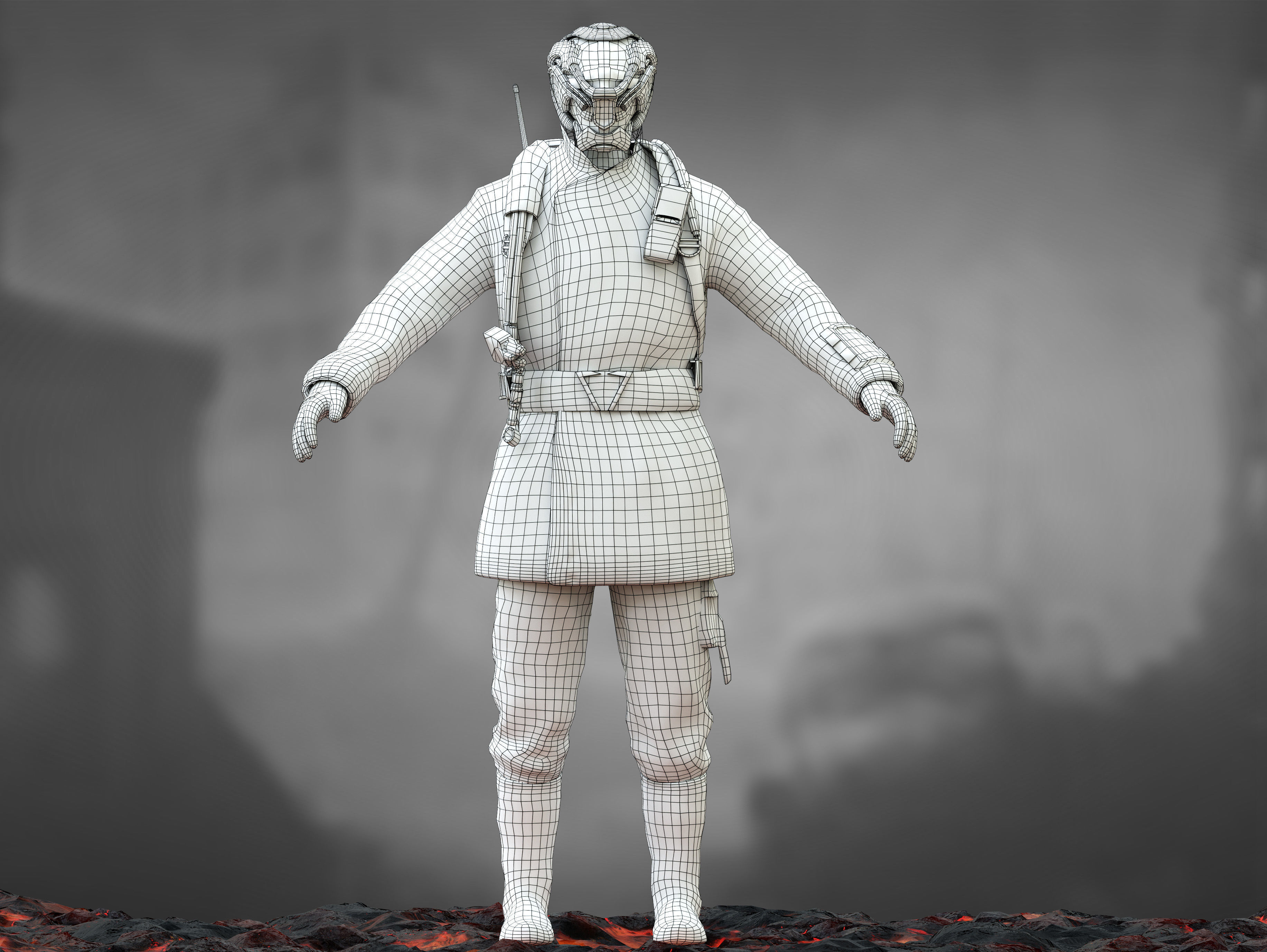 Sci Fi Firefighter Low-poly 3D model_10