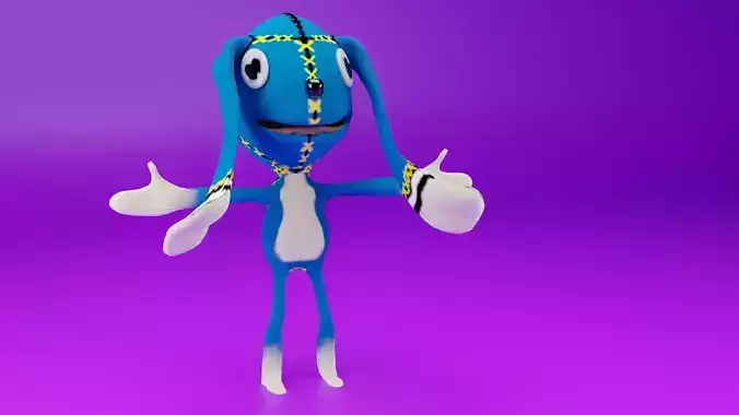 Game Ready Drug and Drop Rabbit Doll Low-poly 3D model