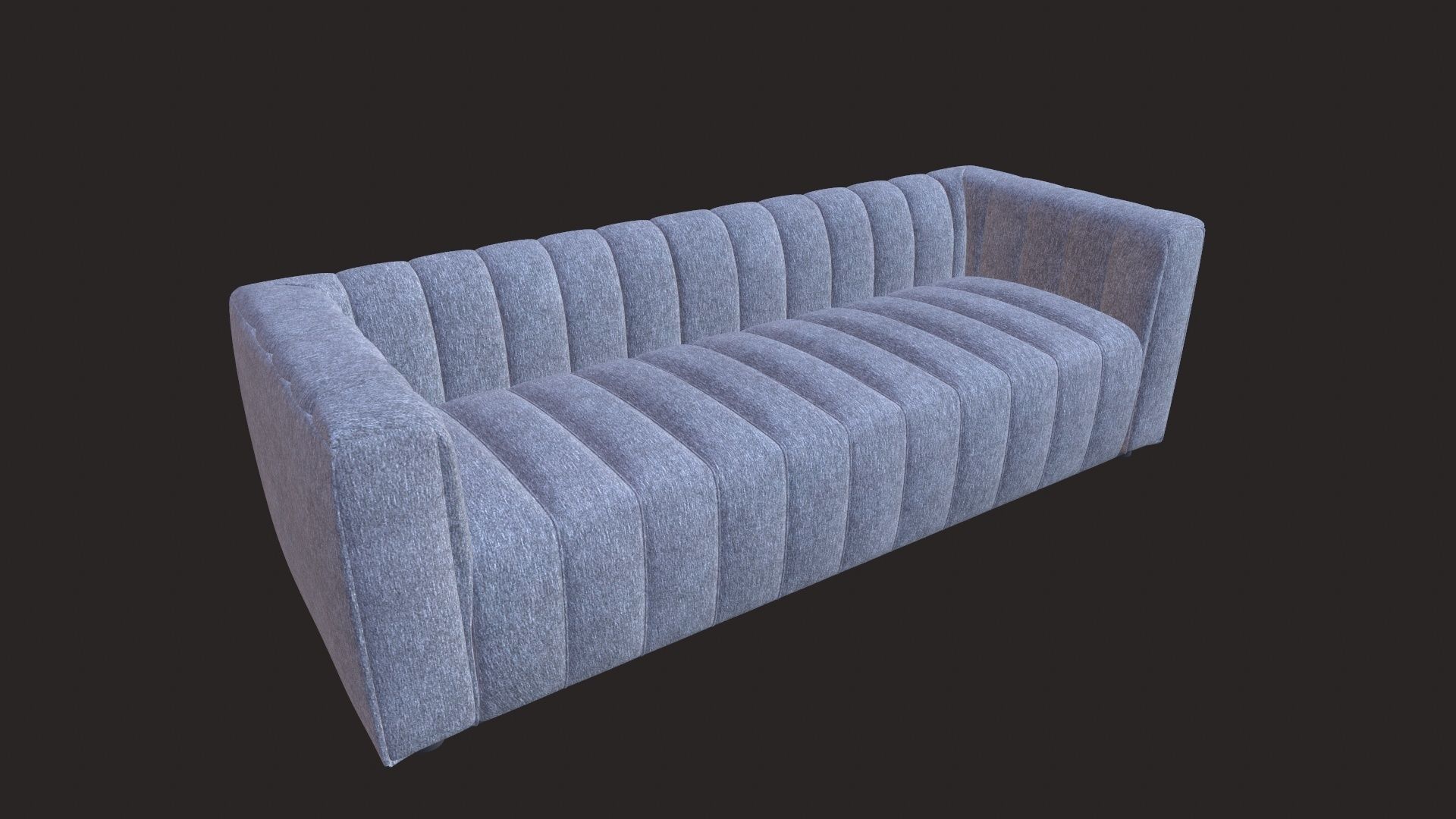 Tufted Upholstered Fabric Sofa 3D model_1