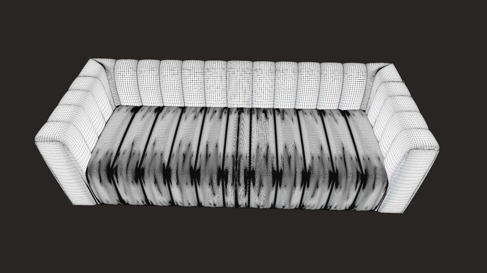 Tufted Upholstered Fabric Sofa 3D model_10