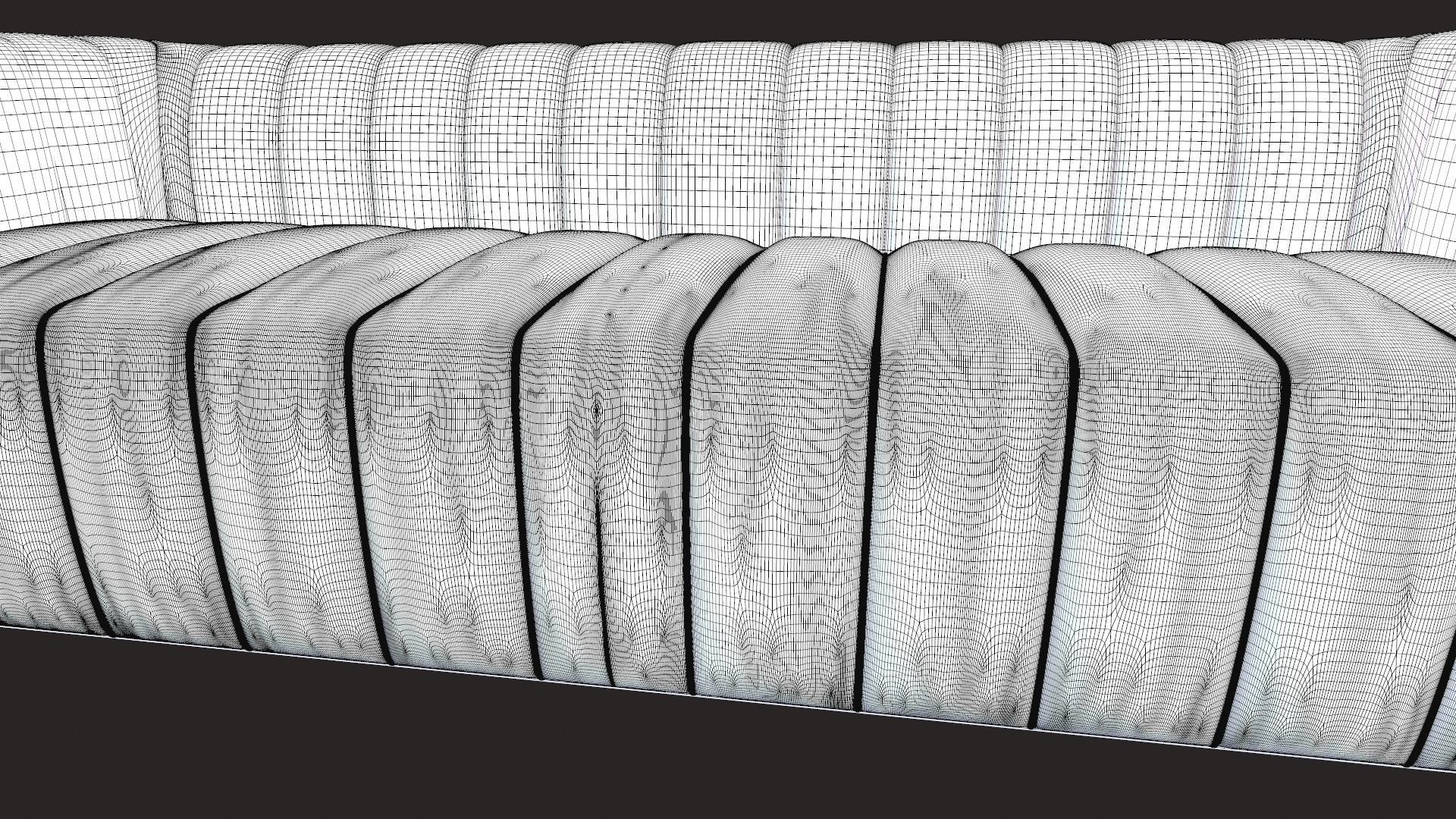 Tufted Upholstered Fabric Sofa 3D model_13