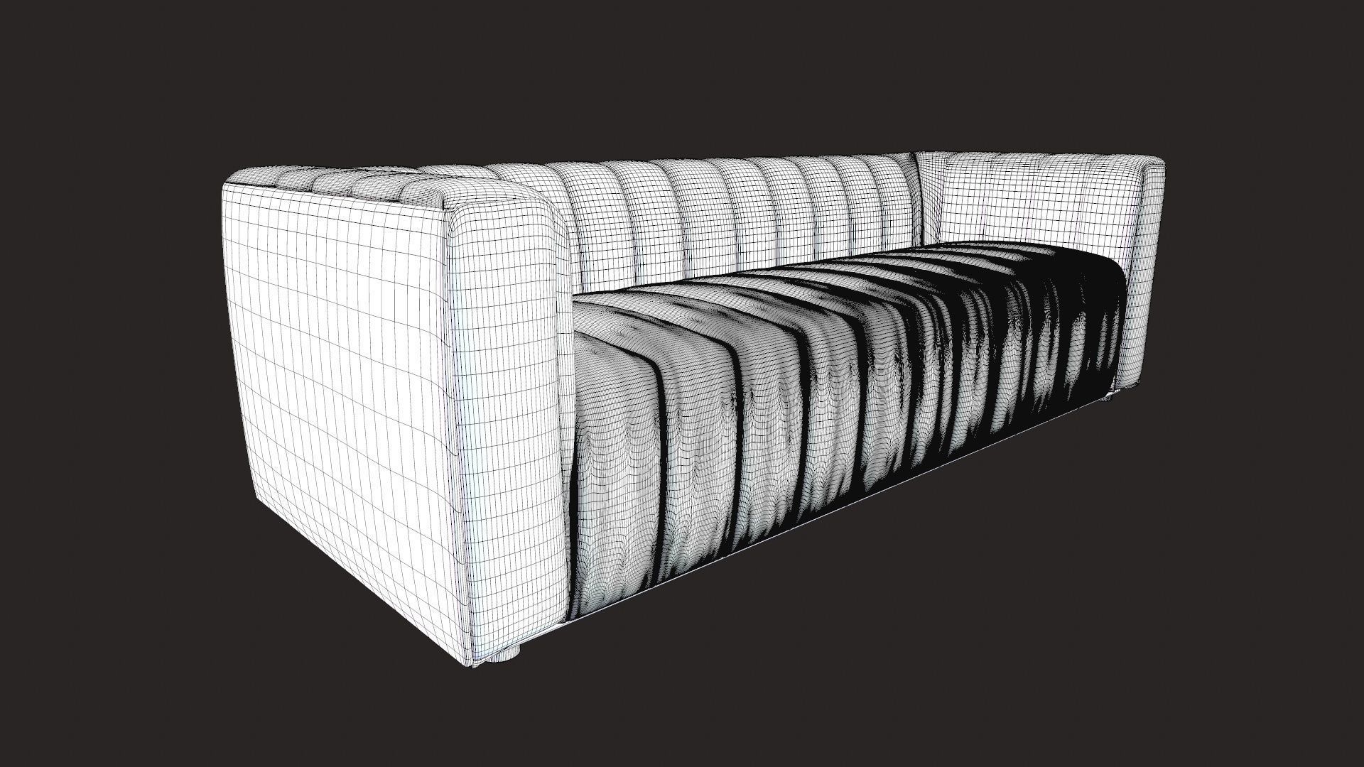 Tufted Upholstered Fabric Sofa 3D model_14