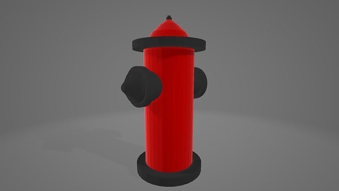 Low Poly Fire Hydrant Low-poly 3D model