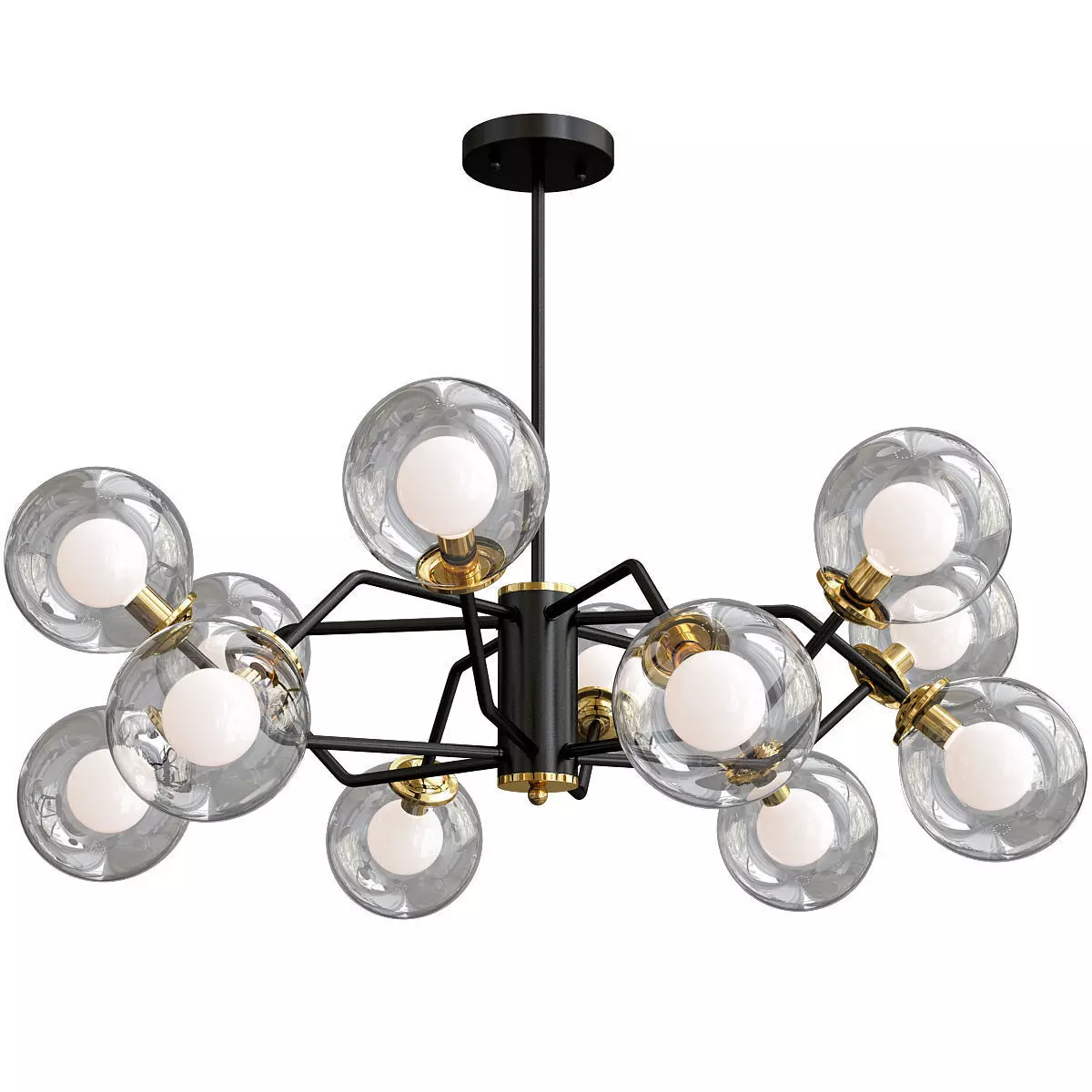 Chandelier Loft Molecule 12 Lamps 3D model