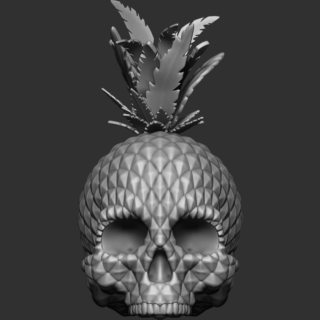 Pineapple skull 3D print model_0