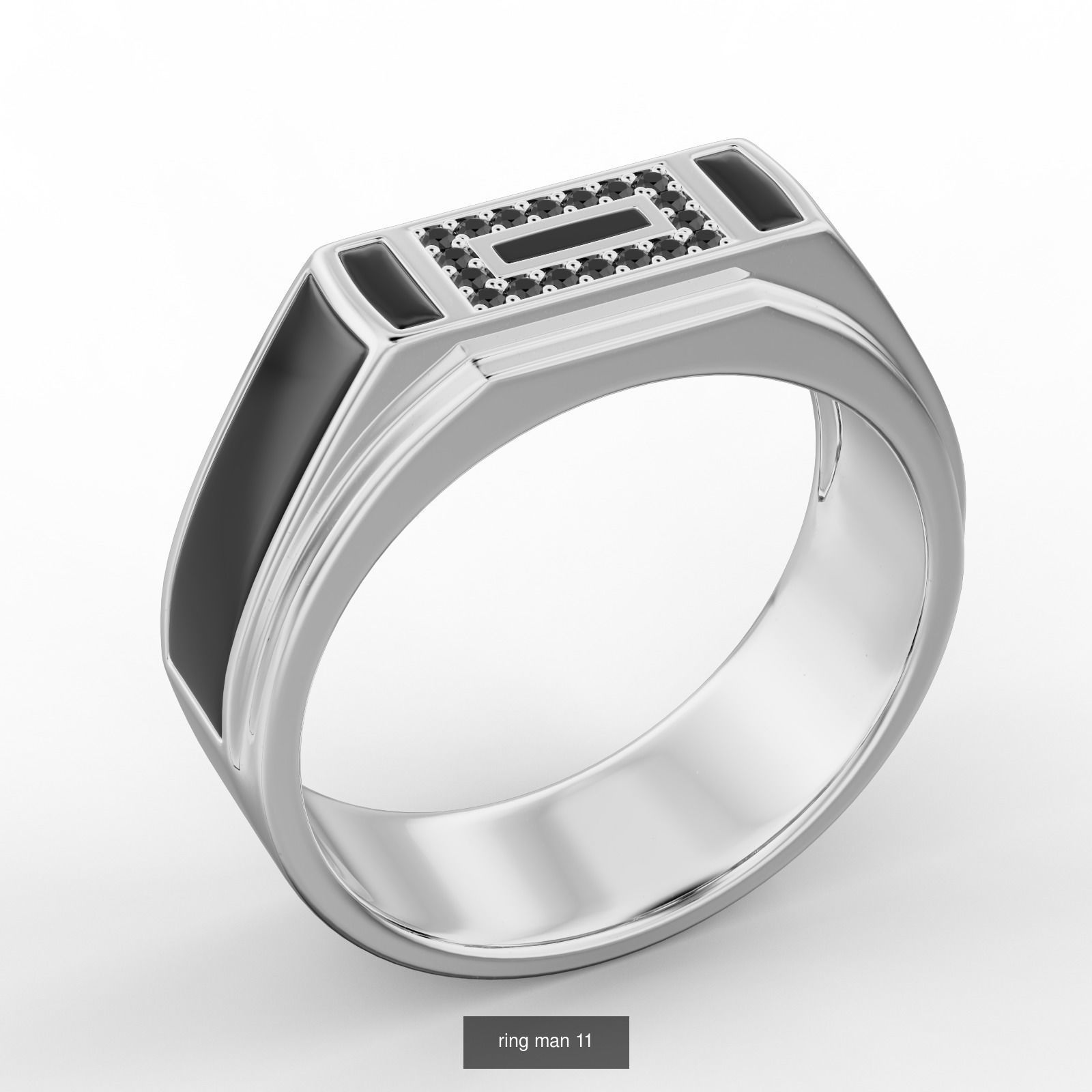 Collection of men rings with stones and enamel _11