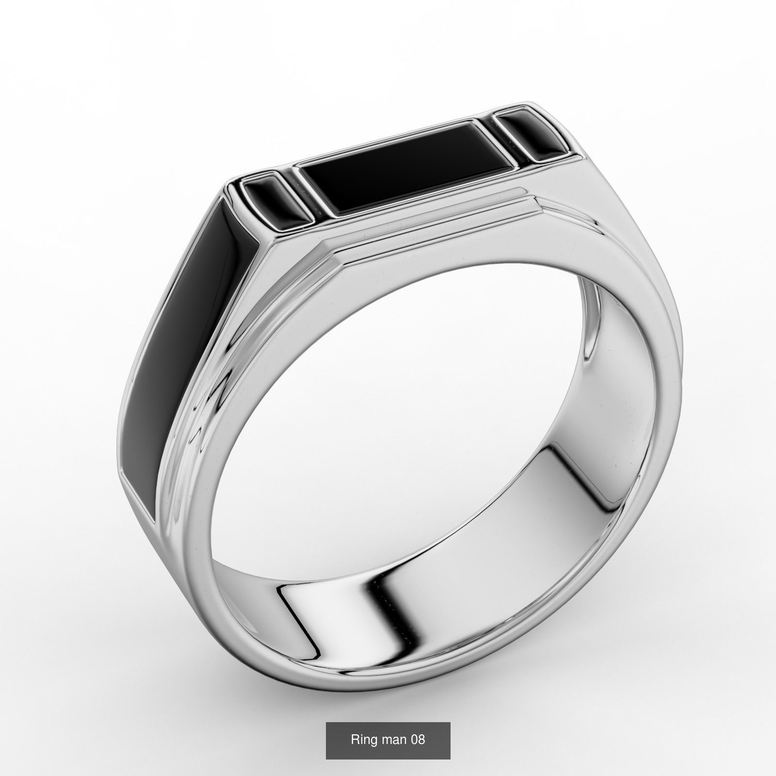 Collection of men rings with stones and enamel _8