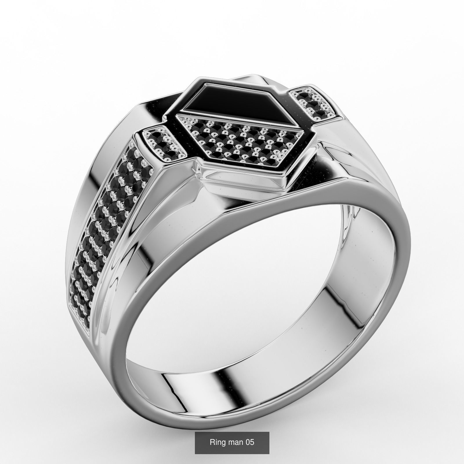 Collection of men rings with stones and enamel _5