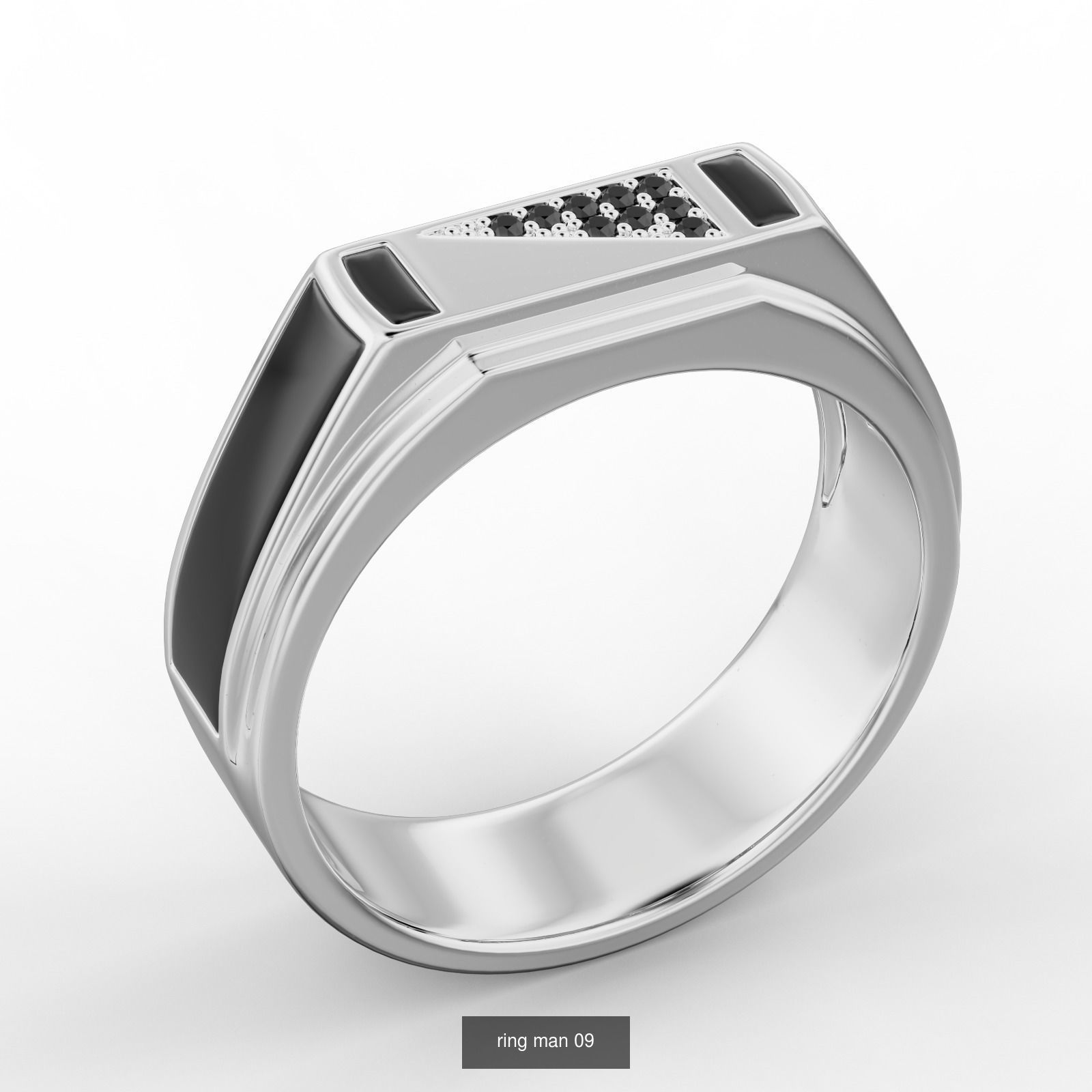 Collection of men rings with stones and enamel _9