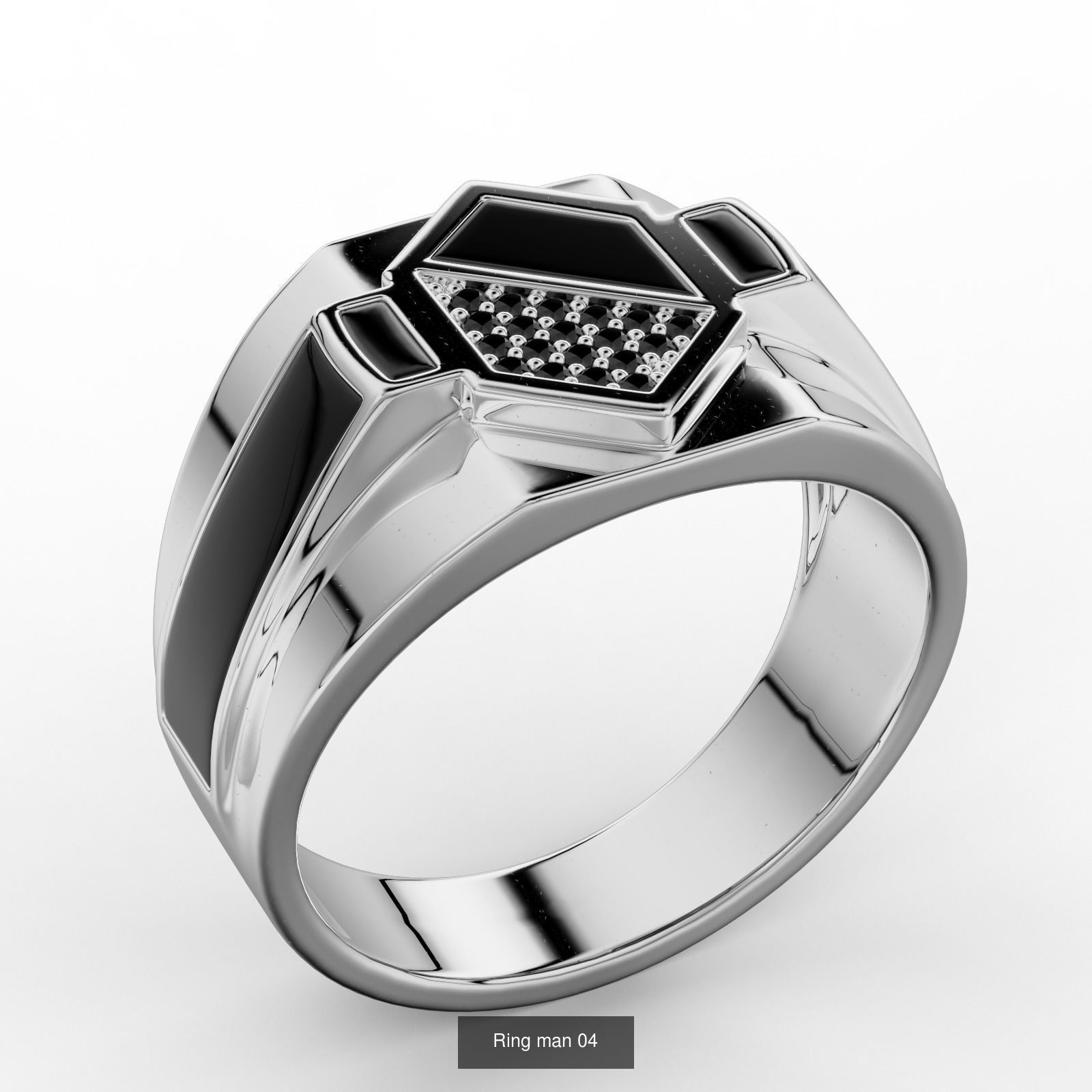 Collection of men rings with stones and enamel _4